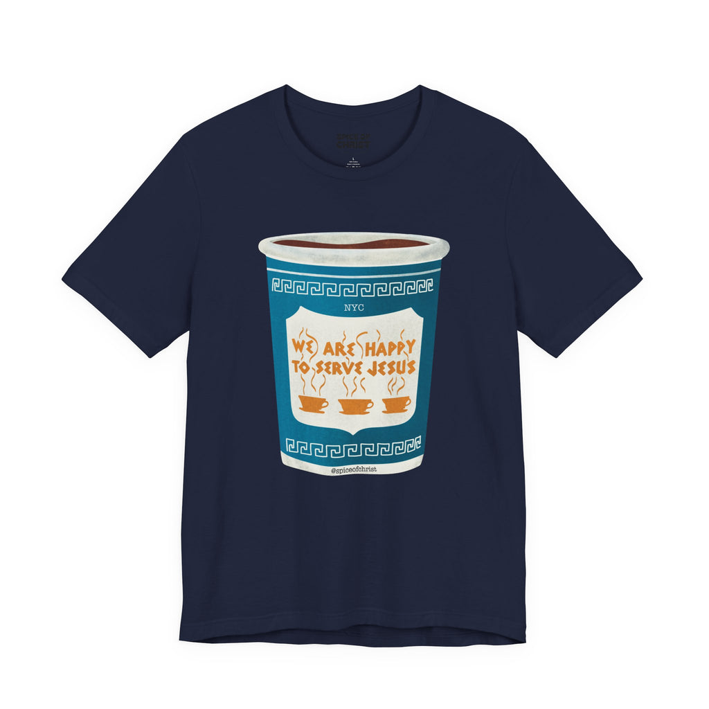 NYC cup "We are happy to serve Jesus" - T shirt