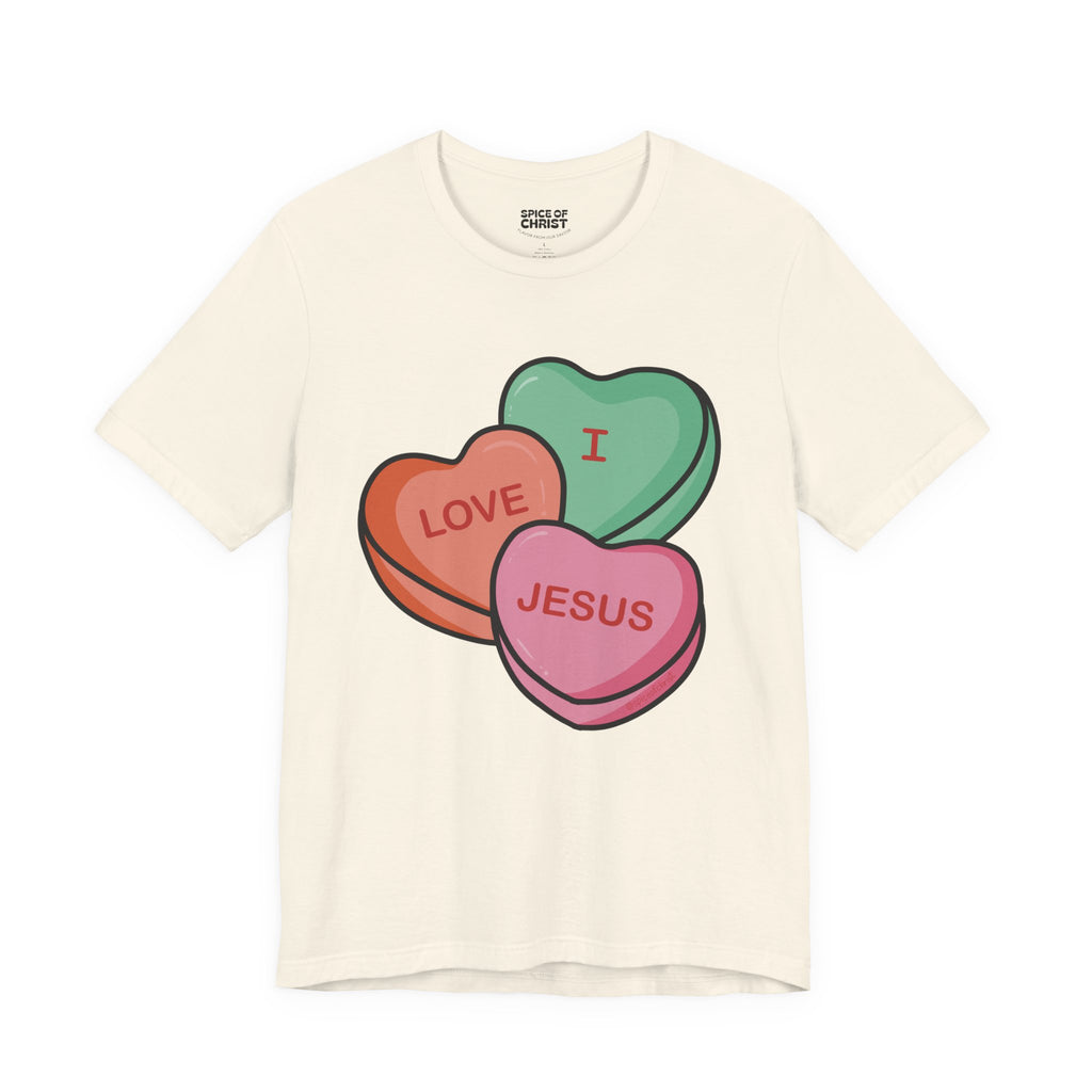 "I Love Jesus" (Candy Hearts) - T shirt