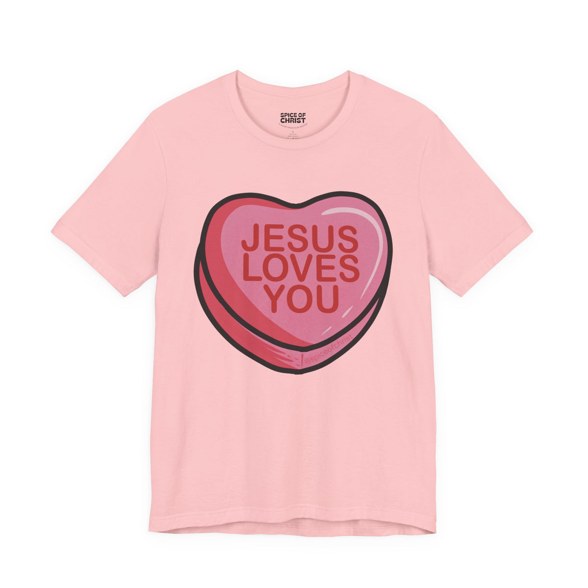 Jesus Loves You 'Candy Heart' - T shirt (7 colors)