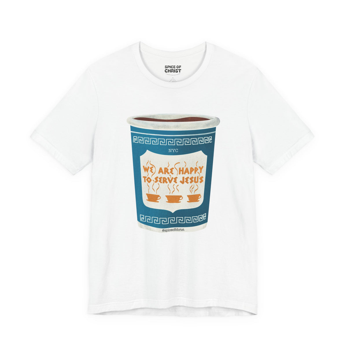 NYC cup "We are happy to serve Jesus" - T shirt