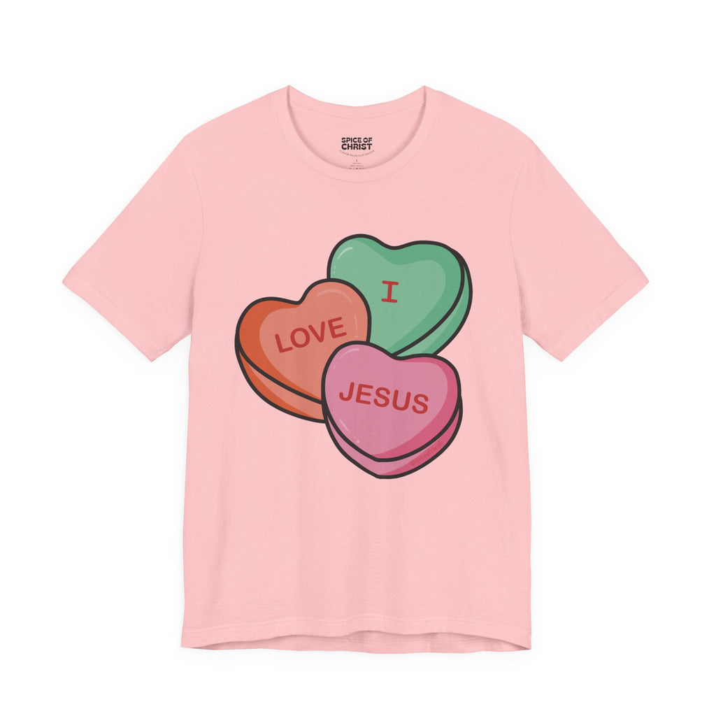 "I Love Jesus" (Candy Hearts) - T shirt