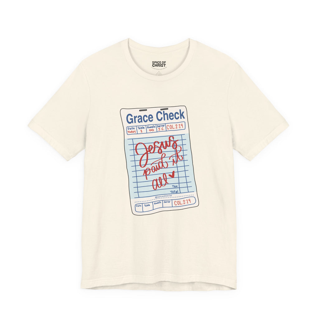 Grace Check 'Jesus Paid it All' - T shirt