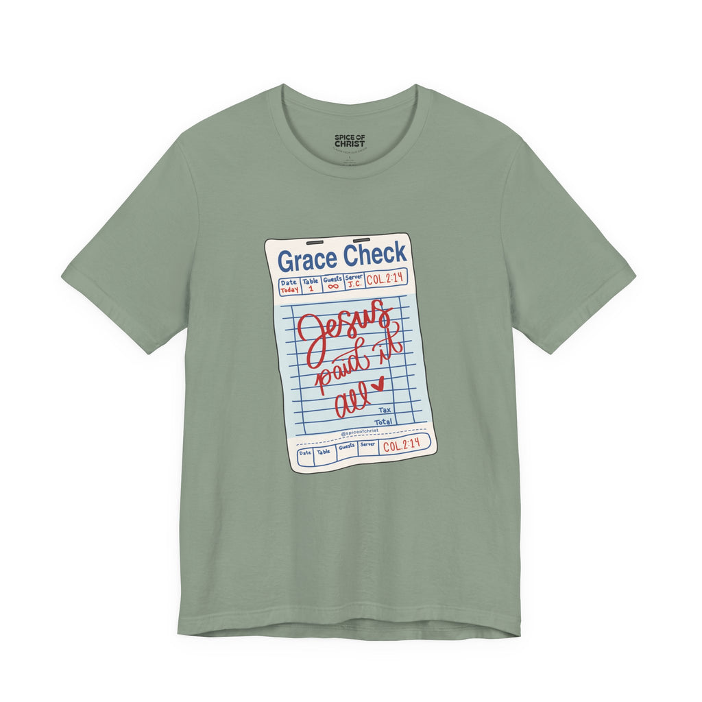 Grace Check 'Jesus Paid it All' - T shirt